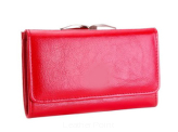 Elegancki portfel damski z biglem, skórzany PD-003 BV Czerwony