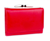 Elegancki portfel damski z biglem, skórzany PD-006B Czerwony
