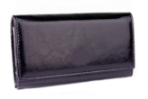 Elegancki portfel damski z biglem, skórzany PD-062 BV  Czarny