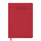 KALENDARZ książkowy układ  dzienny na 2024 rok, format A5, 943143 Czerwony