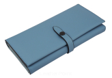 Elegancki skórzany portfel damski, portmonetka PD-381 niebieski